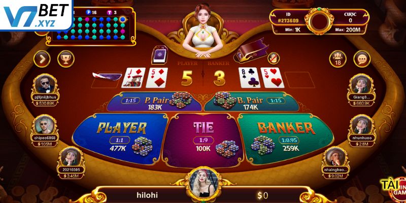Baccarat online - Chơi Game Hot Với Luật Chuẩn Tại V7Bet 2 Cửa cược chính trong game Baccarat online