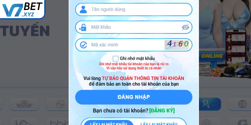 Rút Tiền V7Bet - Hướng Dẫn Nhanh Chóng Và Bảo Mật Tuyệt Đối 2 Đăng nhập tài khoản